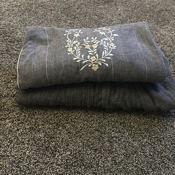 Handmade Maharaja Handcrafted 2-Piece Set Gray Embroidered Tunic & Pants Lounge - Picture 15 of 15